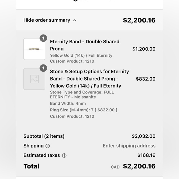 Beautiful engagement ring and eternity band gold size 7 moissanite - Picture 16 of 17